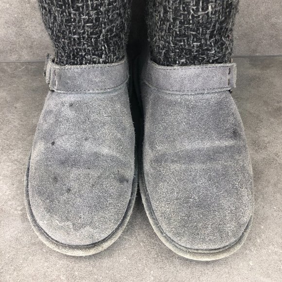 Bearpaw Nova Suede Sheepskin Winter Boot Bootie, Charcoal Gray, Women's 9 - Picture 3 of 9